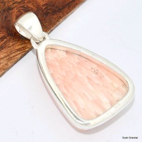 Pendentif Scolecite orange forme libre 