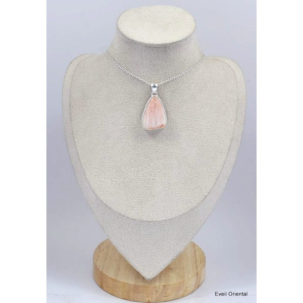 Pendentif Scolecite orange forme libre Bijoux en Scolecite KC19.1