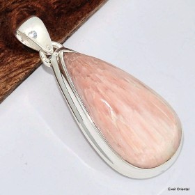 Pendentif goutte en Scolecite Orange 