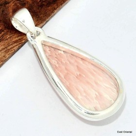 Pendentif goutte en Scolecite Orange 