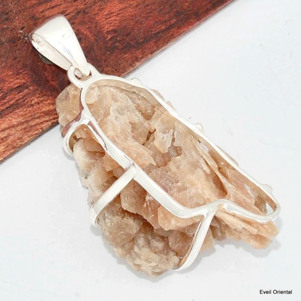 Gros pendentif Barite brute Pendentifs pierres naturelles KC20