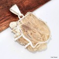 Grand pendentif Barite brute Pendentifs pierres naturelles KC20.1