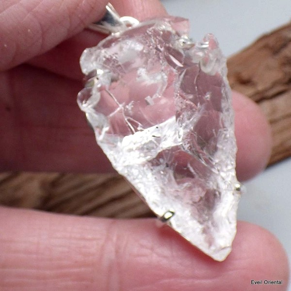 Pendentif Cristal Lémurien transparent Pendentifs pierres naturelles KC21