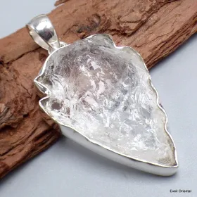 Gros pendentif Cristal Lémurien serti clos - Bijoux en Quartz Lémurien