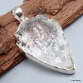 Gros pendentif Cristal Lémurien serti clos - Bijoux en Quartz Lémurien