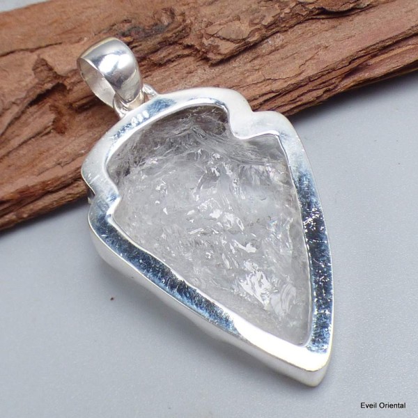 Gros pendentif Cristal Lémurien serti clos Bijoux en Quartz Lémurien KC21.1