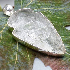 Gros pendentif Cristal Lémurien pierre chamane Bijoux en Quartz Lémurien KC21.2