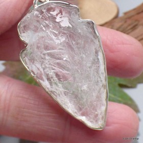 Gros pendentif Cristal Lémurien pierre chamane Bijoux en Quartz Lémurien KC21.2