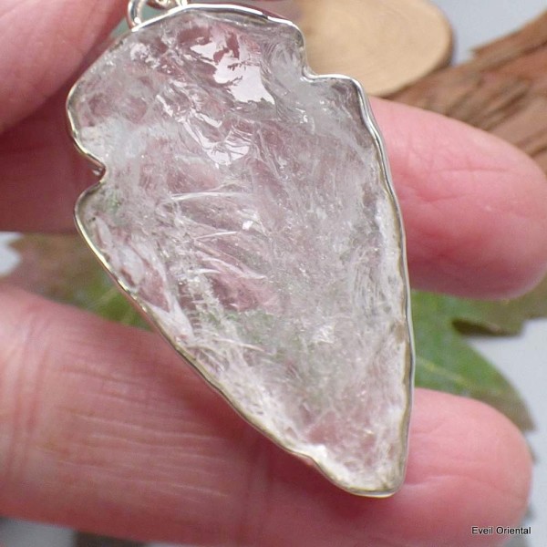 Gros pendentif Cristal Lémurien pierre chamane Bijoux en Quartz Lémurien KC21.2