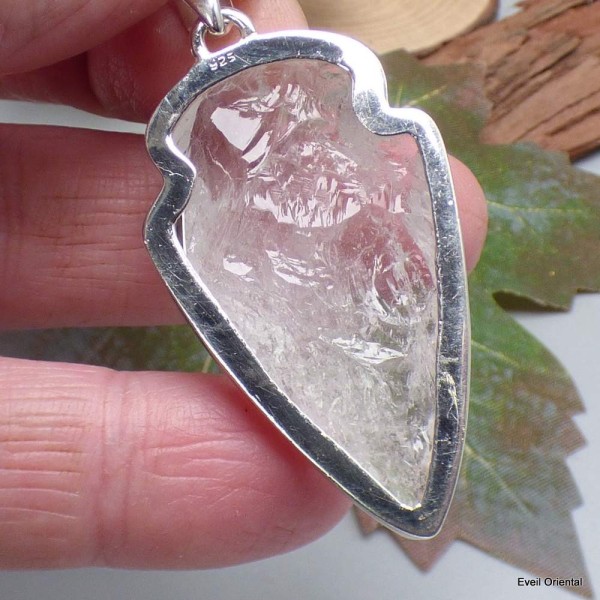 Gros pendentif Cristal Lémurien pierre chamane Bijoux en Quartz Lémurien KC21.2