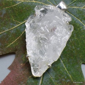 Pendentif Cristal Lémurien serti griffes Bijoux en Quartz Lémurien KC21.3