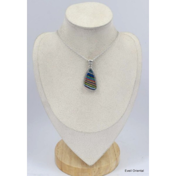 Pendentif Calcite Arc-en-ciel style vintage Bijoux en Calcite KC22