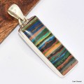 Pendentif Calcite Arc-en-ciel rectangulaire Bijoux en Calcite KC22.1