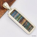 Pendentif Calcite Arc-en-ciel rectangulaire Bijoux en Calcite KC22.1