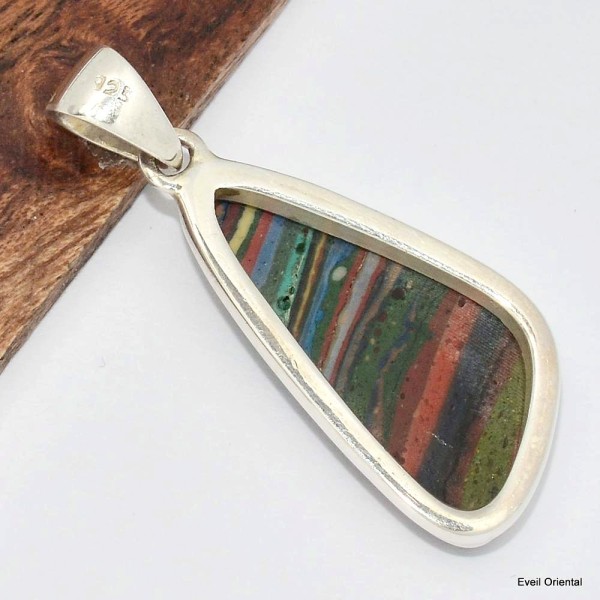 Pendentif Calcite Arc-en-ciel asymétrique Bijoux en Calcite KC22.2