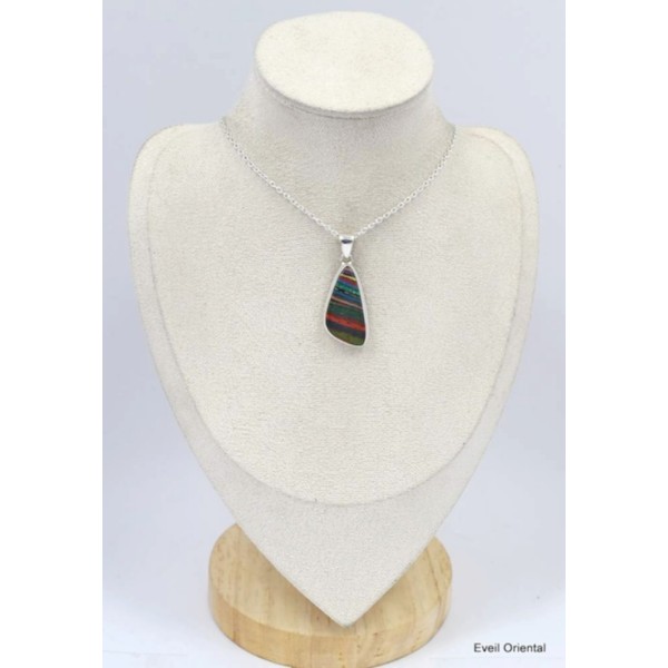 Pendentif Calcite Arc-en-ciel asymétrique Bijoux en Calcite KC22.2