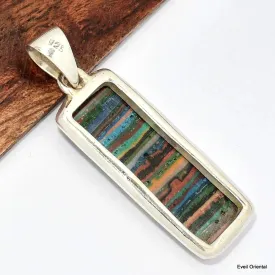 Pendentif rectangulaire Calcite arc-en-ciel - Bijoux en Calcite