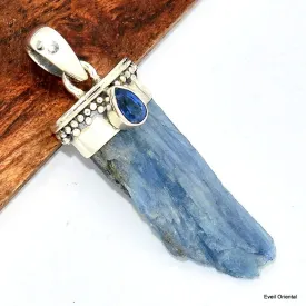 Pendentif Cyanite bleue forme bâtonnet - Pendentifs pierres naturelles