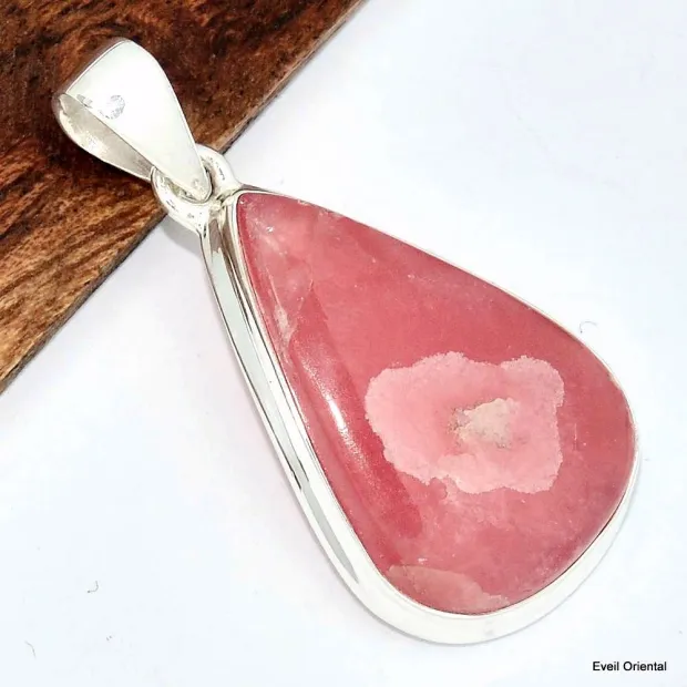 Pendentif goutte Rhodochrosite gel qualité AAA - Pendentifs pierres naturelles