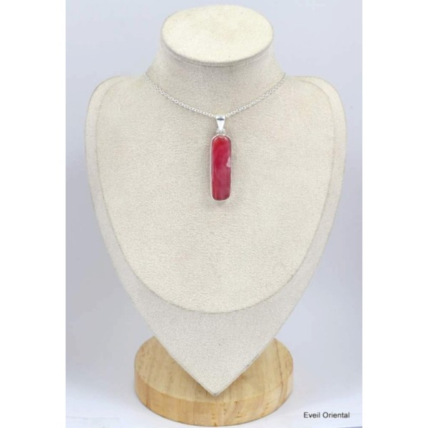 Pendentif rectangulaire allongé Rhodochrosite gel Bijoux en Rhodochrosite KC25.1