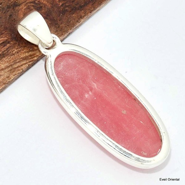 Pendentif oval allongé Rhodochrosite gel Bijoux en Rhodochrosite KC25.2