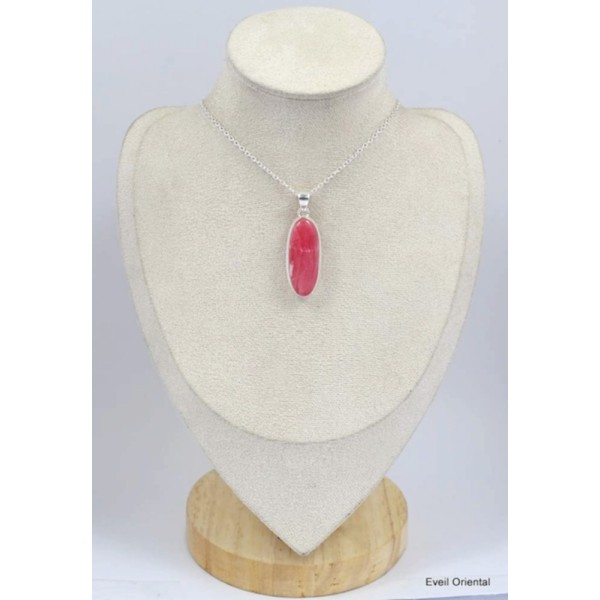 Pendentif oval allongé Rhodochrosite gel Bijoux en Rhodochrosite KC25.2