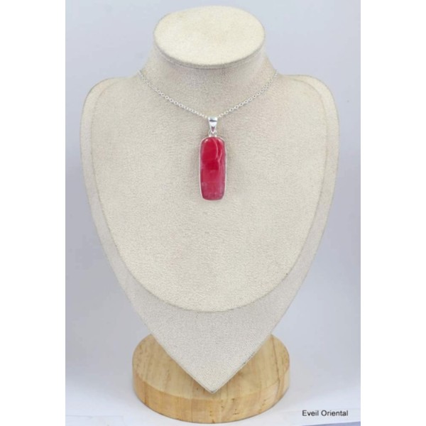 Grand Pendentif Rhodochrosite gel Bijoux en Rhodochrosite KC25.3