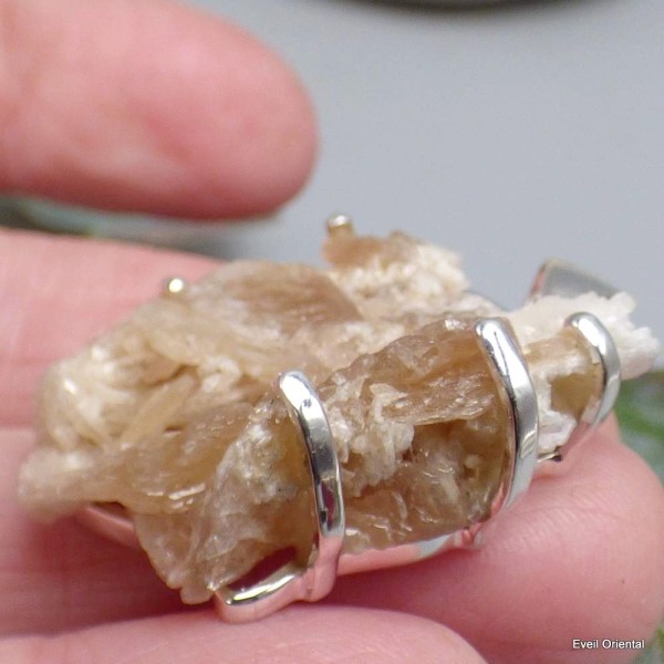 Grand pendentif Barite brute Pendentifs pierres naturelles KC20.1