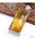 Gros Pendentif en Fluorite jaune rectangulaire Bijoux en Fluorite KC26