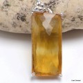 Gros Pendentif en Fluorite jaune rectangulaire Bijoux en Fluorite KC26