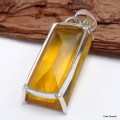 Gros Pendentif en Fluorite jaune rectangulaire Bijoux en Fluorite KC26