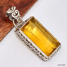 Pendentif Fluorite Jaune style ancien 