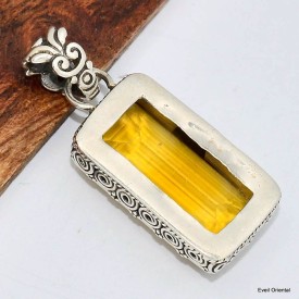 Pendentif Fluorite Jaune style ancien Bijoux en Fluorite KC26