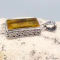 Pendentif Fluorite Jaune style ancien - Pendentifs pierres naturelles