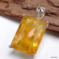 Pendentif Fluorite Jaune belles fractures Bijoux en Fluorite KC26.3