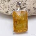 Pendentif Fluorite Jaune belles fractures Bijoux en Fluorite KC26.3