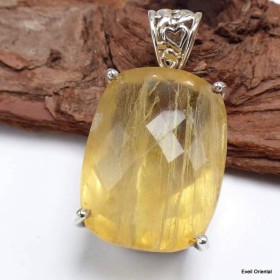 Pendentif Fluorite Jaune citron 