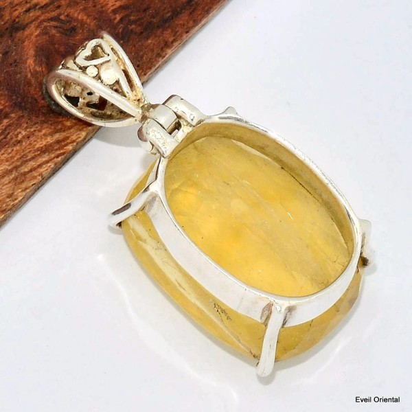 Pendentif Fluorite Jaune citron Bijoux en Fluorite KC26.4
