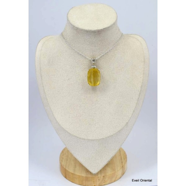 Pendentif Fluorite Jaune citron Bijoux en Fluorite KC26.4