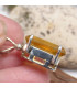 Pendentif Fluorite Jaune facettée détail bélière Bijoux en Fluorite KC26.5