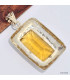 Gros Pendentif Fluorite Jaune argent satiné Pendentifs pierres naturelles KC26.6