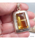 Gros Pendentif Fluorite Jaune argent satiné Pendentifs pierres naturelles KC26.6