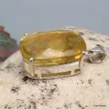 Pendentif Fluorite Jaune facettée serti griffes - Pendentifs pierres naturelles
