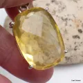 Pendentif Fluorite Jaune facettée serti griffes - Pendentifs pierres naturelles