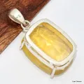 Pendentif Fluorite Jaune facettée serti griffes - Pendentifs pierres naturelles