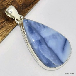 Gros pendentif goutte en Opale bleue 