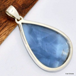 Gros Pendentif Opale Owyhee ovale bleu foncé 