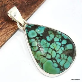 Pendentif Authentique Turquoise tibétaine goutte - Bijoux en Turquoise