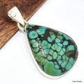 Pendentif Authentique Turquoise tibétaine goutte Bijoux en Turquoise KC29