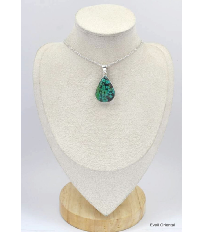 Pendentif Authentique Turquoise tibétaine goutte Bijoux en Turquoise KC29